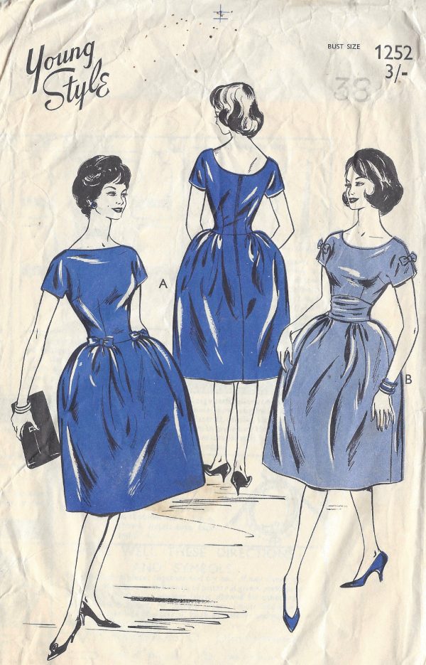1950s-Vintage-Sewing-Pattern-B38-DRESS-1075-251331300839