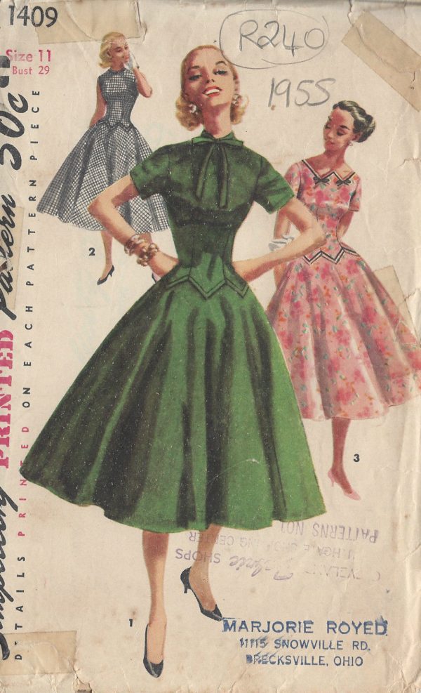 1955-Vintage-Sewing-Pattern-B29-DRESS-R240-251161525609