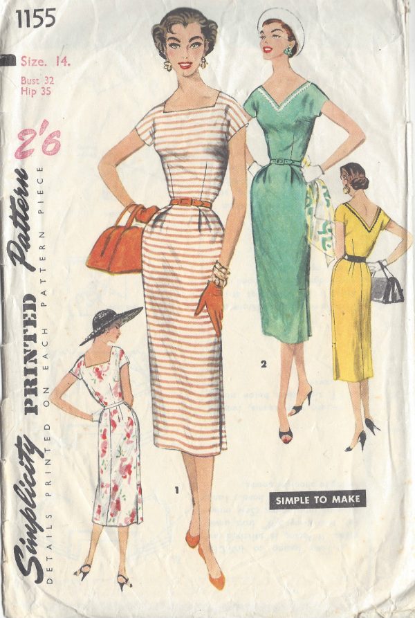 1955-Vintage-Sewing-Pattern-DRESS-B32-1040-251300047079