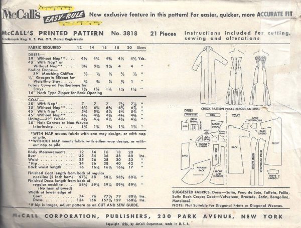 1956-Vintage-Sewing-Pattern-B34-EVENING-DRESS-COAT-1793-262905547369-2