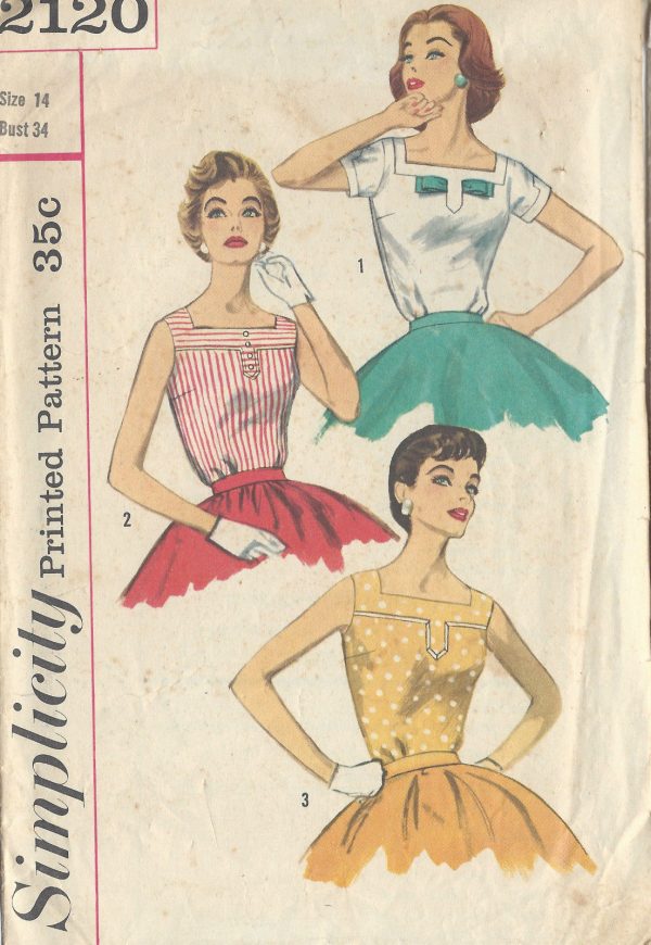 1957-Vintage-Sewing-Pattern-B34-BLOUSE-1002-261220473289
