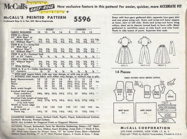 1960-Vintage-Sewing-Pattern-B33-SKIRT-DRESS-JUMPSUIT-1801-252829667759-2