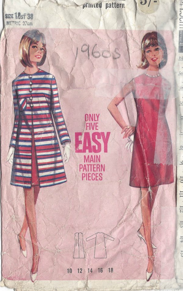 1960s-Vintage-Sewing-Pattern-B38-DRESS-COAT-R836-251221780849