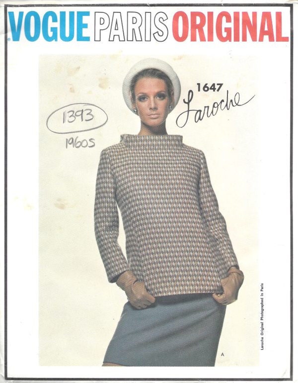 1960s-Vintage-VOGUE-Sewing-Pattern-B38-DRESS-JACKET-1393R-By-LAROCHE-261756393729