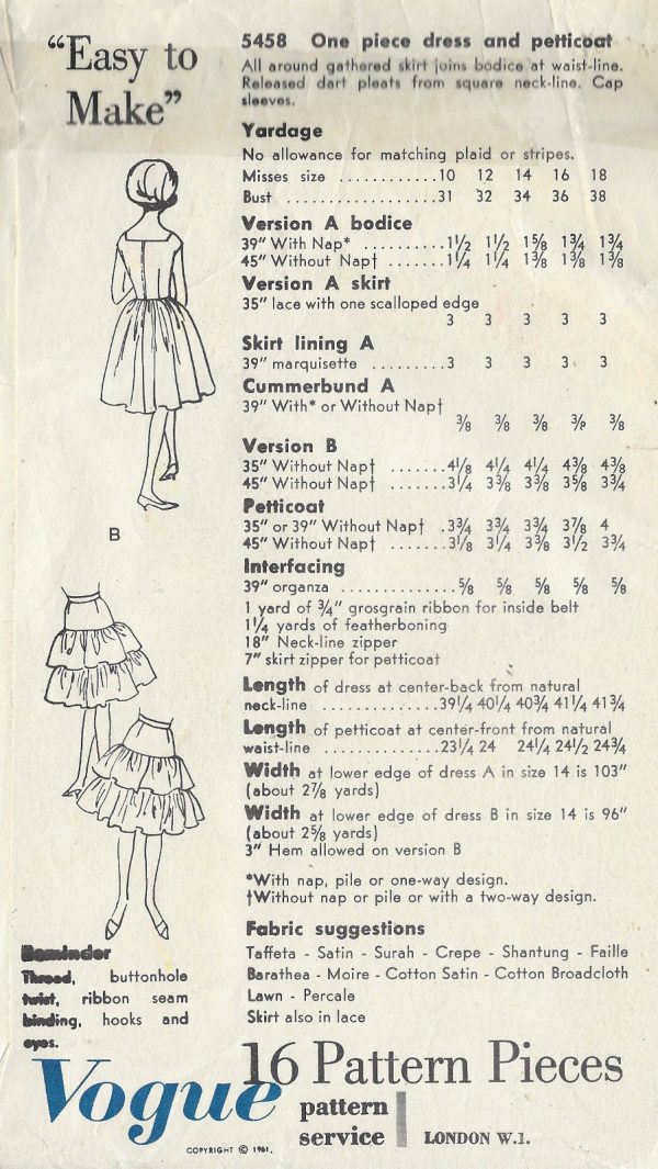 1961-Vintage-VOGUE-Sewing-Pattern-B34-DRESS-PETTICOAT-1473-261986960279-2