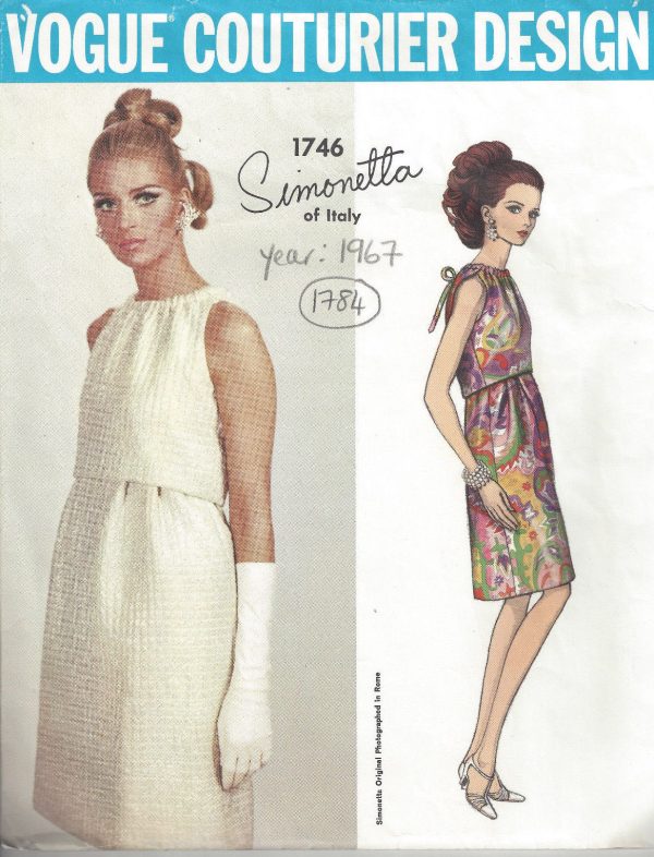 1967-Vintage-VOGUE-Sewing-Pattern-B34-DRESS-1784-SIMONETTA-of-ITALY-252787104069