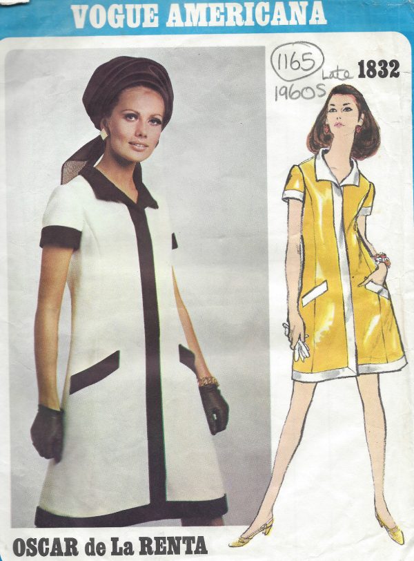 1967-Vintage-VOGUE-Sewing-Pattern-DRESS-B36-1165-By-OSCAR-DE-LA-RENTA-251458074049