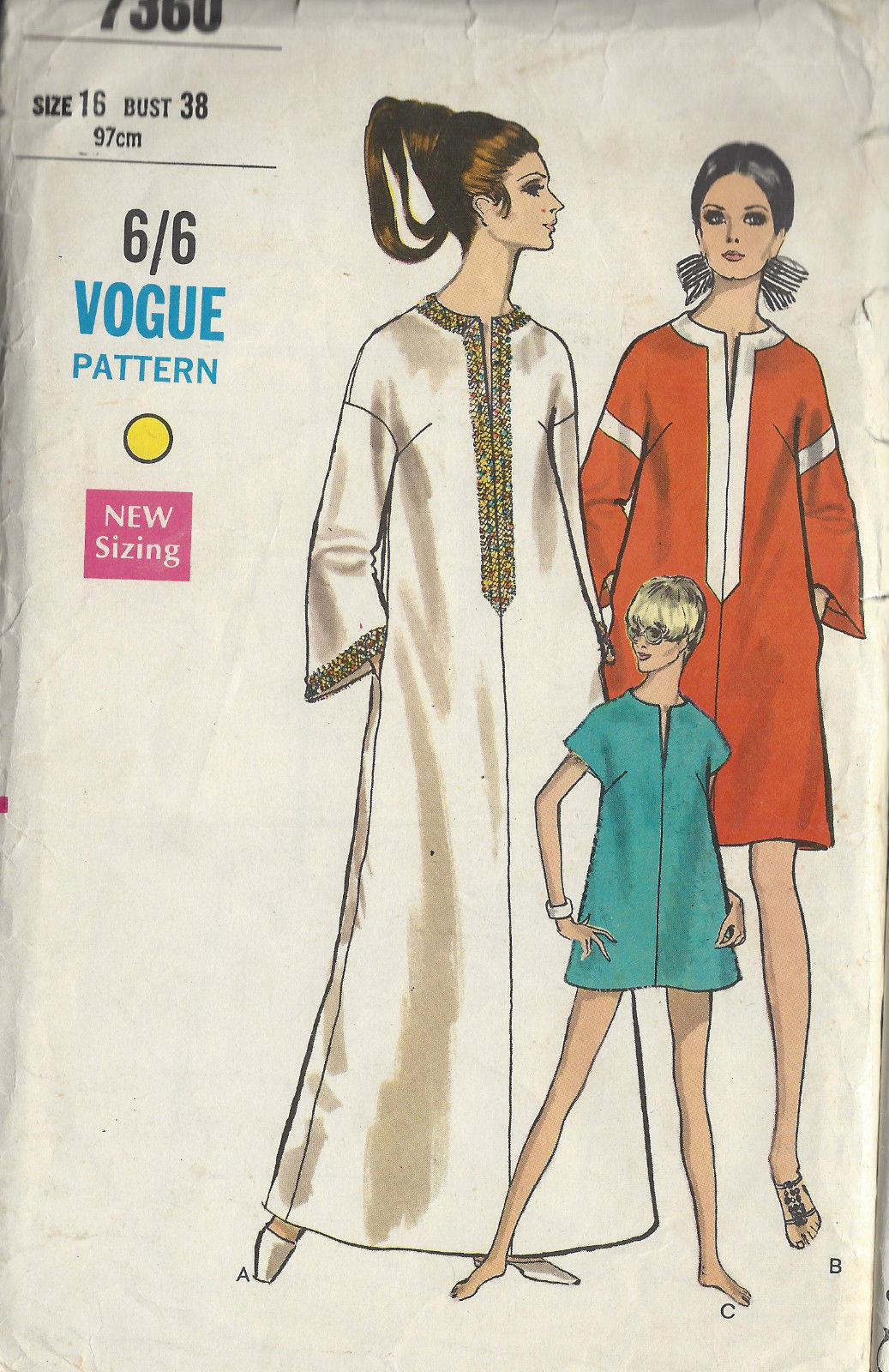 1968 Vintage VOGUE Sewing Pattern B38