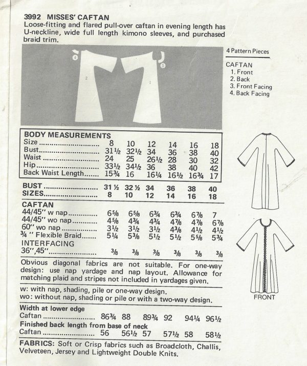 1970s-Vintage-Sewing-Pattern-B40-CAFTAN-1599-262357090459-2
